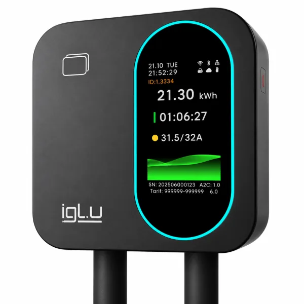 Iglu Kallik Home 22 kW elektroauto uzlādes stacija ar Type 2 kabeli un EM3 Box