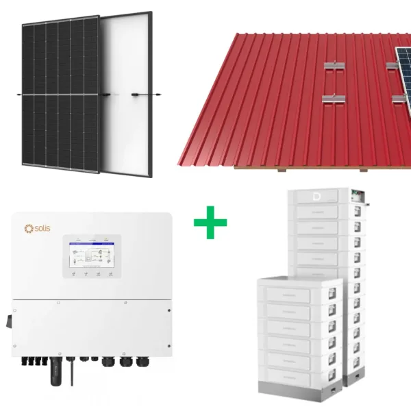 12 kW saules elektrostacija + 15 kWh enerģijas uzkrājējs, Solis, Trina, Dyness