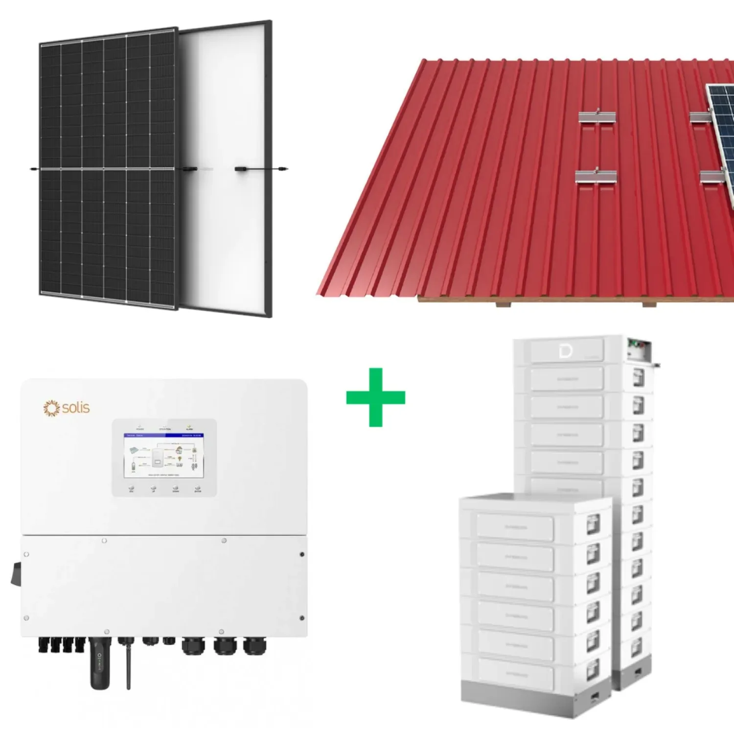 12 kW saules elektrostacija + 15 kWh enerģijas uzkrājējs, Solis, Trina, Dyness