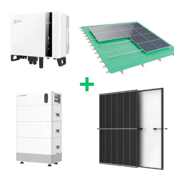 5 kW saules elektrostacijas aprīkojums + 11 kWh enerģijas uzkrājējs Solis, Dyness, Trina