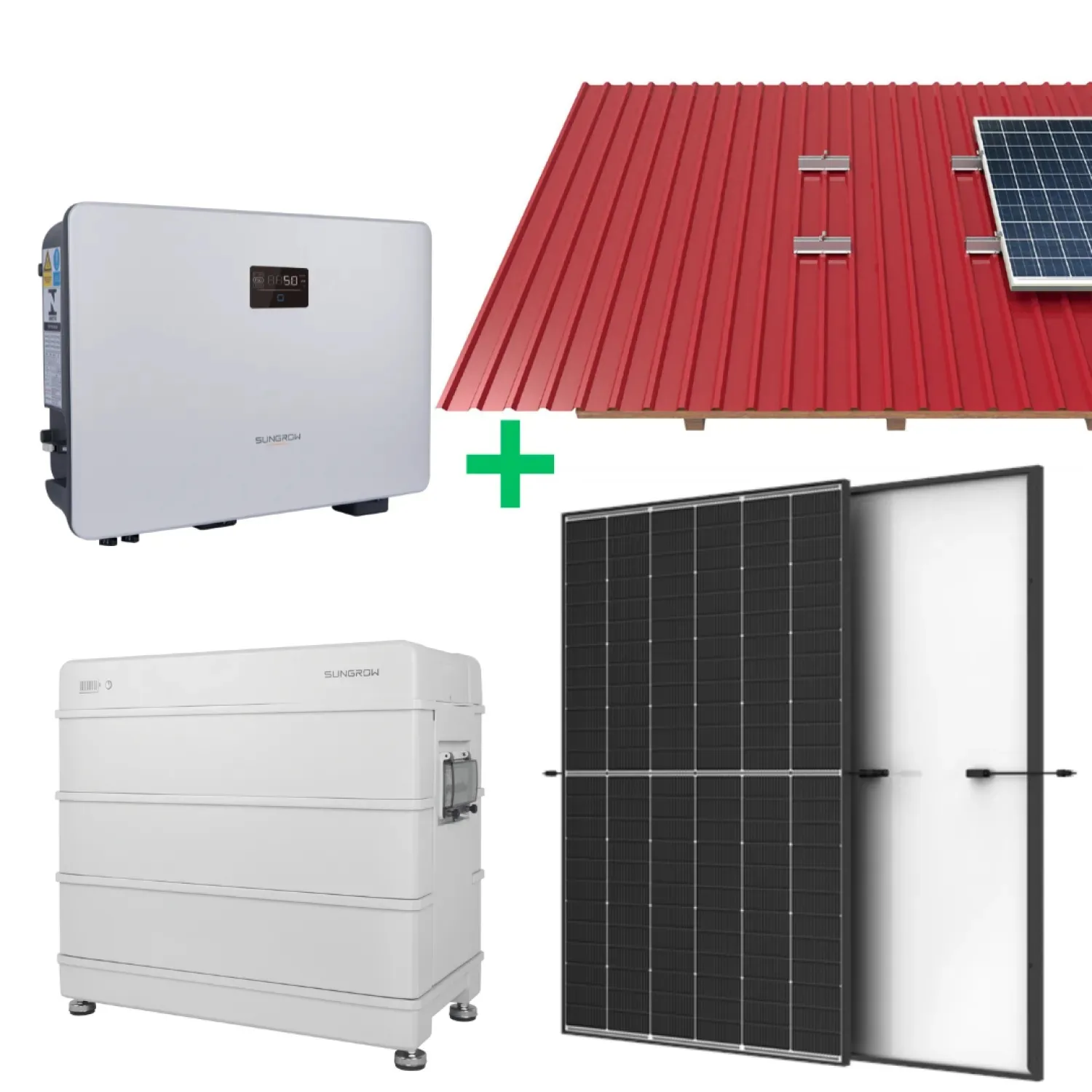5 kW saules elektrostacija + 12,8 kWh enerģijas uzkrājējs Sungrow